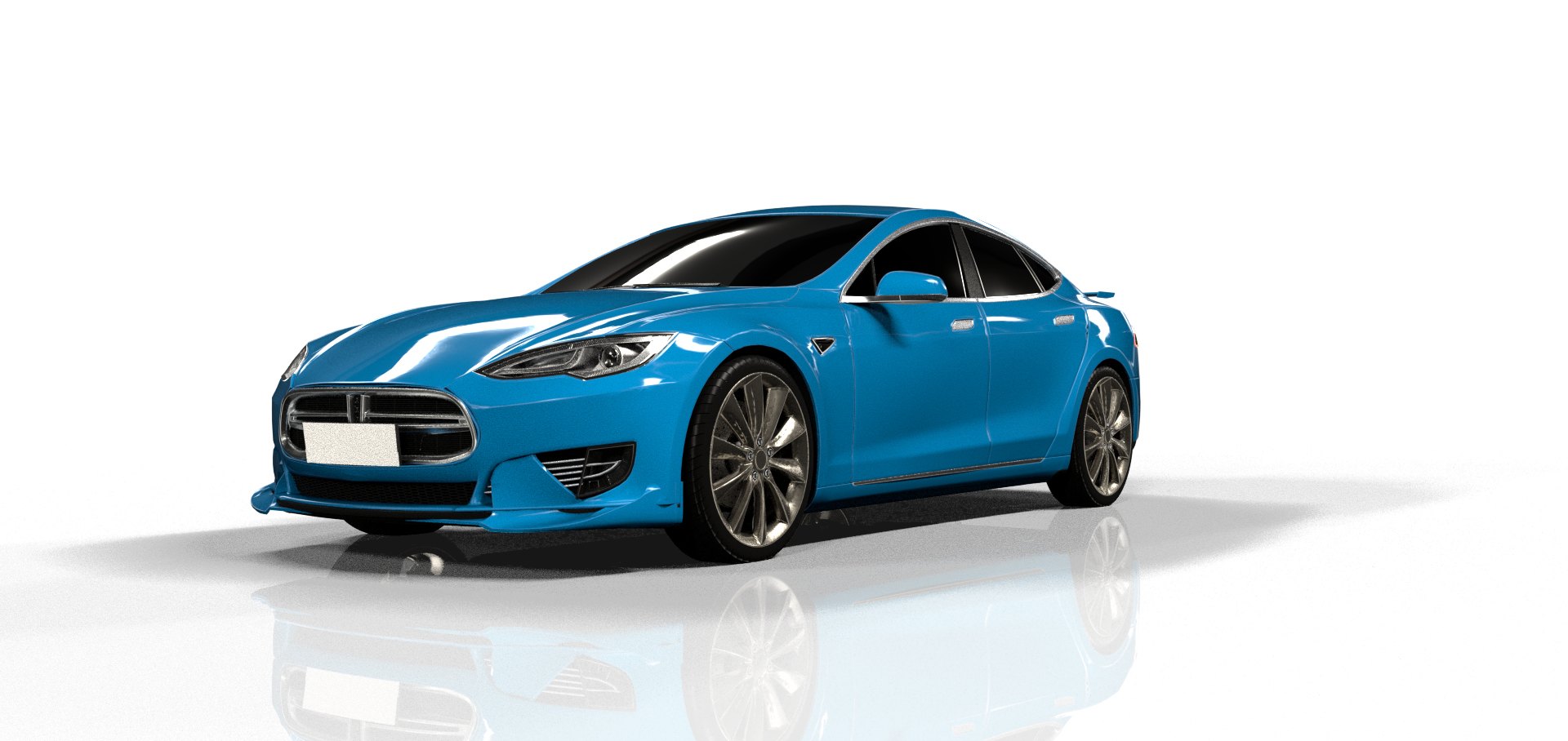 Tesla Model S sin envolver, color de fábrica
